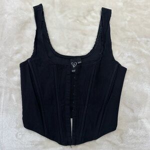 Women's Black Corset Crop Top